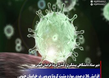 افزایش 36 درصدی موارد مثبت کرونا ویروس در خراسان جنوبی